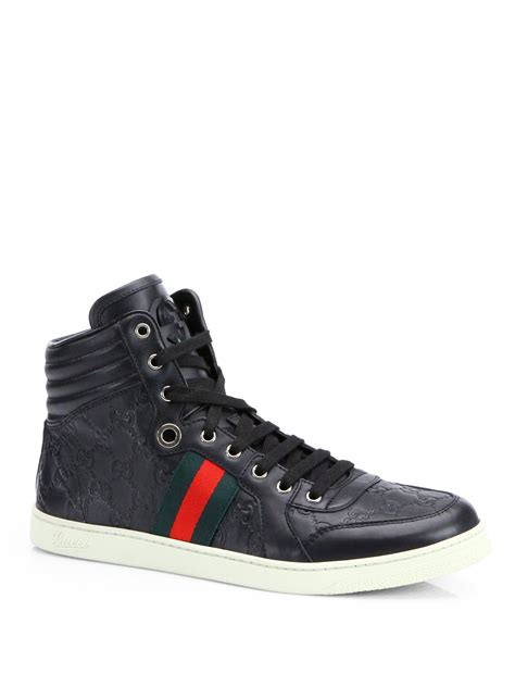 gucci shoes sneakers black|high top gucci sneakers black.